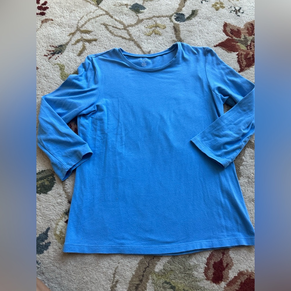 Kim Rogers Blue Women’s Long Sleeve Shirt Size Petite Small